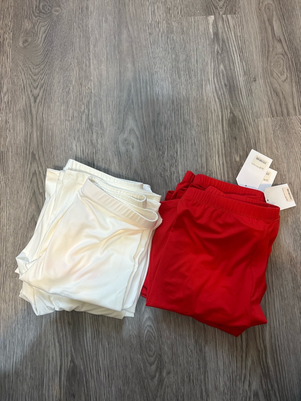 Women Athletic Shorts - White and Red Bundle